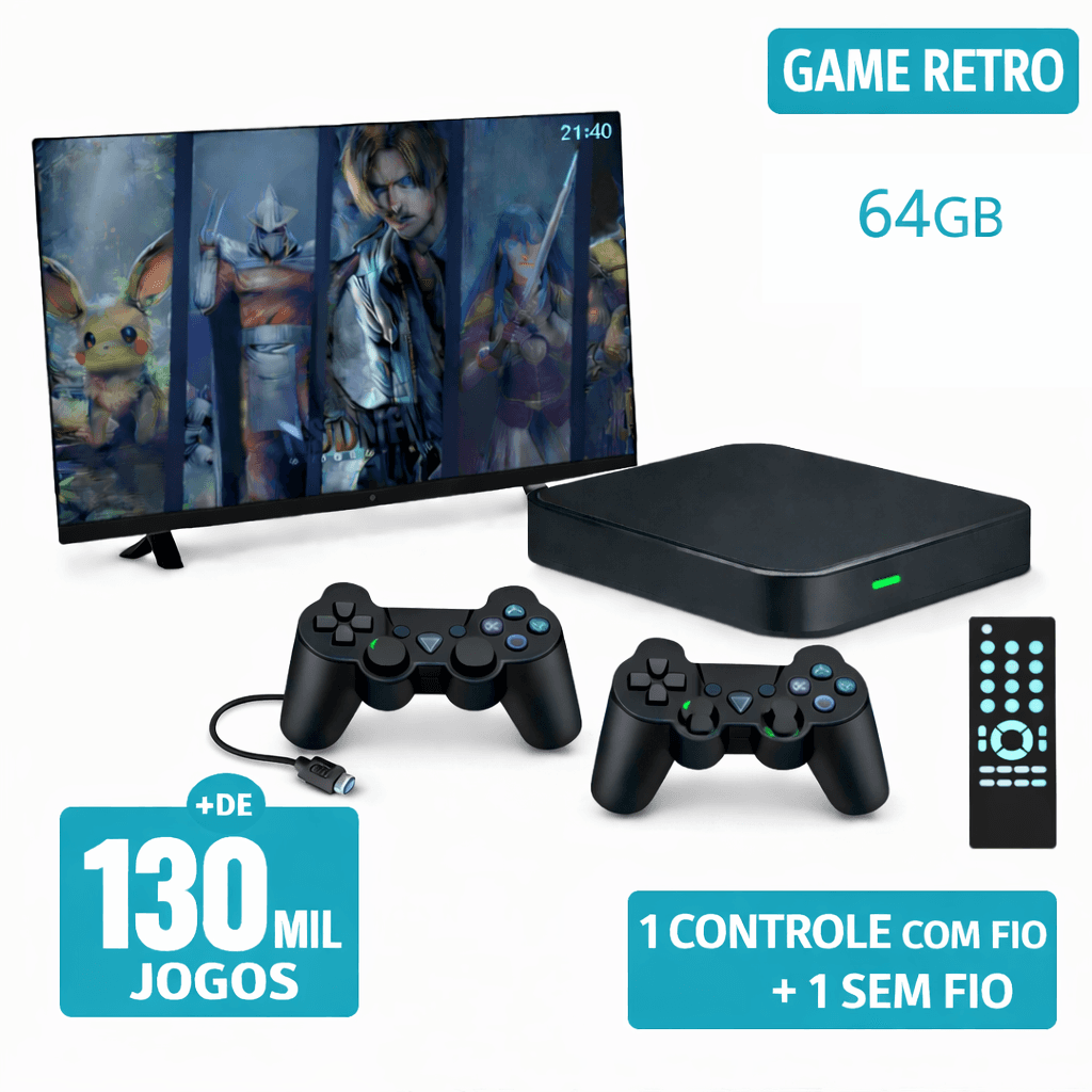 GAME 1 RETRO — 64GB · 1+1 controles